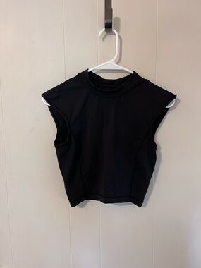 lululemon athletica Black Sleeveless Mock Neck Crop Tank